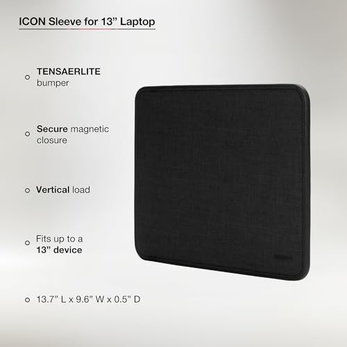 Incase ICON Sleeve with Woolenex - MacBook Air 13 inch Case - M5 2026, M4 2025, M3 M2 2024-2022 - Fitted MacBook Case, Laptop Sleeve, Hard Cover, Durable, Lightweight - Graphite - color: Graphite