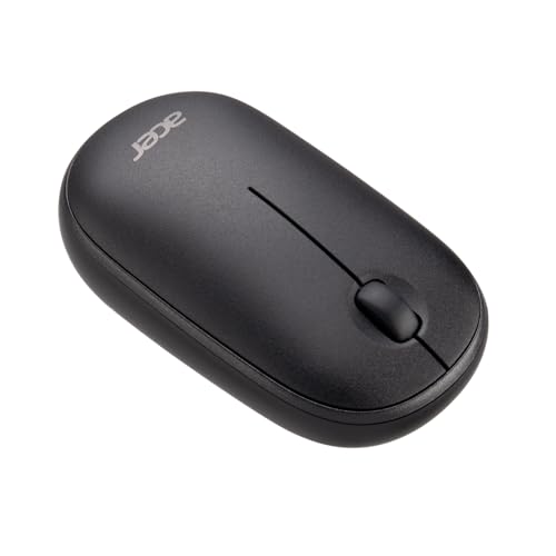 Acer Computer Mouse Wireless, 2.4G Slim USB Wireless Mice with USB-A Receiver, 1600 DPI Optical, Laptop Mouse with Plug and Play for Right/Left Handed Users (for Chromebooks, Windows PC & Mac) Black
