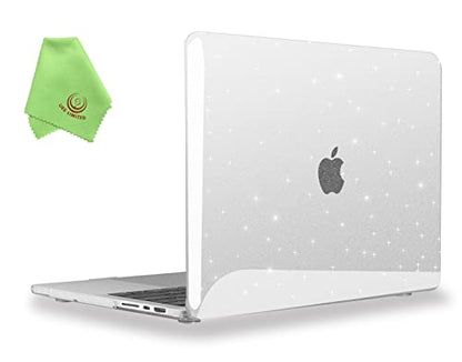 UESWILL Compatible with MacBook Pro 14 inch Case 2026-2021 Release with M5 M4 M3 M2 M1 Pro Max chip & Touch ID, Glossy Sparkly Hard Shell Protective Cover, Glitter Clear - color: Glitter-Clear, size: MacBook Pro 14" (M1 M2 M3 M4 M5)