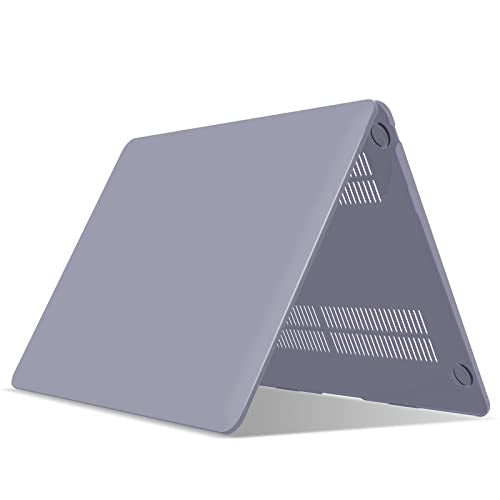 IBENZER Compatible with New MacBook Air 13 inch Case 2022 2021 2020 M1 A2337 A2179 A1932, Plastic Hard Shell Case with Keyboard Cover for Mac Retina Display with Touch ID, Lavender Gray, AT13LVGY+1 - color: Lavender Gray