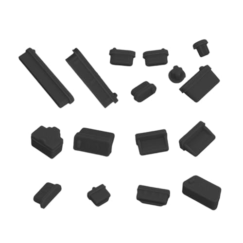 USB C Plug Cover,Computer Port Anti Dust Plugs - 16 PCS Anti Dust Plugs Computer Port, Silicone Dust-Proof Stoppers/for PC Case Box Laptop, Covers Stoppers - color: Black