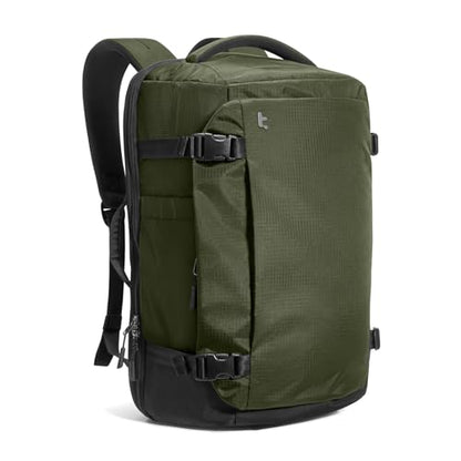 tomtoc Travel Backpack, TSA Friendly Flight Approved Carry-on Luggage Hand Water-resistant Lightweight Business Rucksack - color: Green-ripstop, size: 28L