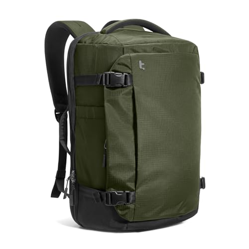tomtoc Travel Backpack, TSA Friendly Flight Approved Carry-on Luggage Hand Water-resistant Lightweight Business Rucksack - color: Green-ripstop, size: 40L