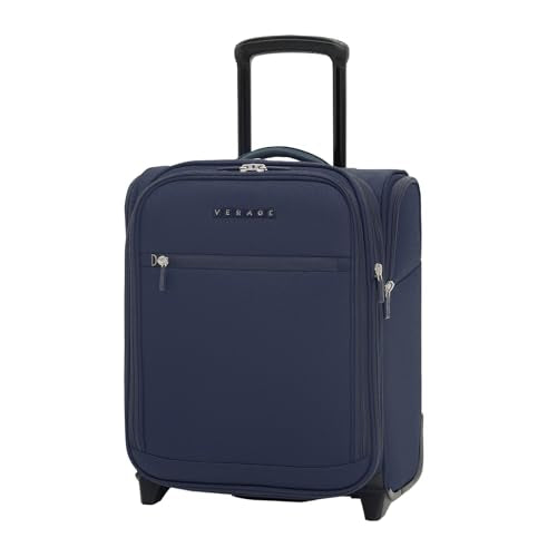 Verage Under Seat Luggage with Wheels, Softside Expanable Small Suitcase Carry On Luggage Bags for Airlines Airplanes Short Trip Men Women (Navy, 16-Inch Rolling Underseat) - color: Navy, size: 16-Inch Rolling Underseat