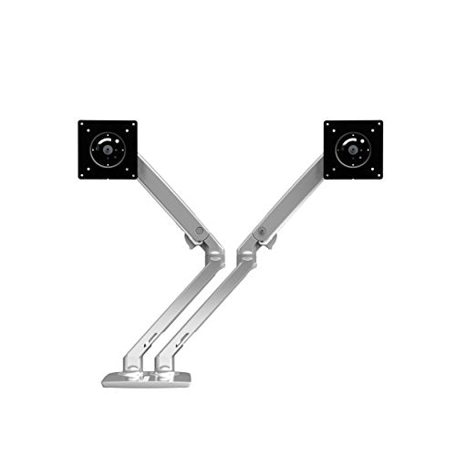 Ergotron – MXV Dual Monitor Arm, VESA Desk Mount – for 2 Monitors Up to 24 Inches, 7 to 20 lbs Each – Polished Aluminum - color: Polished Aluminum