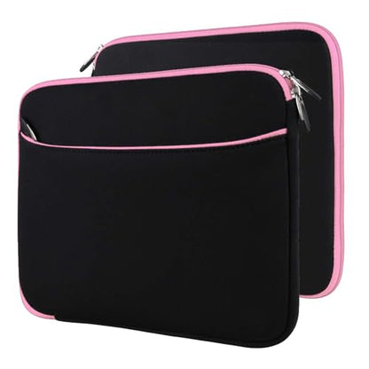 13 Inch Laptop Carrying Sleeve Neoprene Water Resistant Bag with Accessories Pocket-Compatible with AirBook 13 (Baby Pink) - color: Black/baby Pink