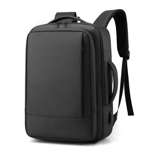 15.6 Inch Business Laptop Backpack, Water Resistant Travel Backpack with USB Charging Port, Durable College Work Daypack for Men Women (Black) - color: Black