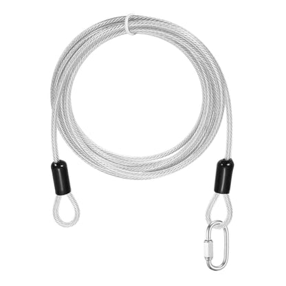 PATIKIL Security Cable Lock (5/32" Dia 8.2ft, Clear) Vinyl Coated 304 Stainless Steel Double Loop Flexible Wire Rope Safety Cable with Quick Links Locking Connectors - color: Clear, size: 5/32" x 8.2ft
