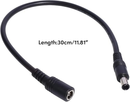 Black DC6.5x4.4mm Extended Line Power Cable 6.5x4.4mm for Notebook Short Extension Cord 18AWG 120W DC6044 Power Supply Cord Power Cords Cables (30cm)