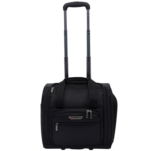 TPRC 15” Underseat Carry-On Luggage Airline Approved Personal Item with USB Charging Port, Black - color: Black