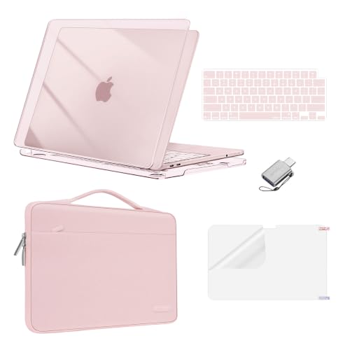 MOSISO Compatible with MacBook Neo Case 13 inch 2026 A3404 A18 Pro Chip | Crack & Scratch Resistant Hard Shell Case&360 Protective Sleeve Bag&Keyboard Cover&Screen Protector&Type C, Crystal Blush - color: Crystal Blush