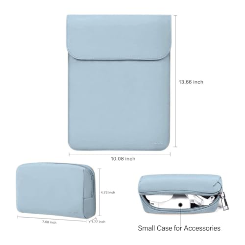 MOSISO Laptop Case 13.3 inch, 13-13.3 inch Laptop Sleeve Compatible with MacBook Neo 13 A18 Pro A3404 /Air 13/Pro 13/Pro 14 M5 M4 M3 M2 M1, Faux Suede Leather Case with Small Bag, Baby Blue - color: Baby Blue