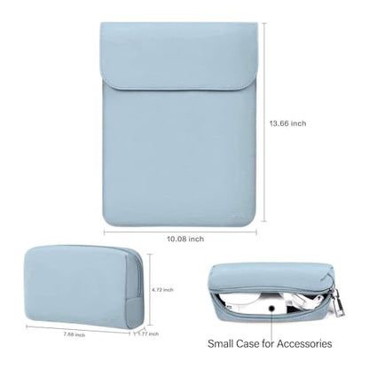 MOSISO Laptop Case 13.3 inch, 13-13.3 inch Laptop Sleeve Compatible with MacBook Neo 13 A18 Pro A3404 /Air 13/Pro 13/Pro 14 M5 M4 M3 M2 M1, Faux Suede Leather Case with Small Bag, Baby Blue - color: Baby Blue