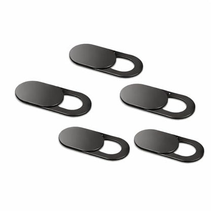 Webcam Privacy Slider Cover for Laptop, Phone, Tablet, Black, Ultra Thin 0.8mm, 18mm x 9mm, 5 Pack