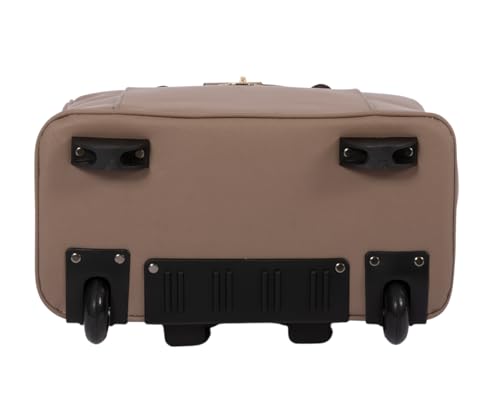 JKM & Company Rolling Laptop Bag for Women | Designer Wheeled Briefcase | Fits 13-17" Laptops | Office Travel Computer Case (Executive Taupe) - color: Taupe