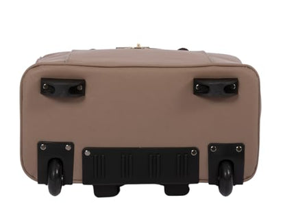 JKM & Company Rolling Laptop Bag for Women | Designer Wheeled Briefcase | Fits 13-17" Laptops | Office Travel Computer Case (Executive Taupe) - color: Taupe