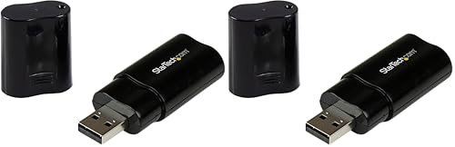 StarTech.com USB Sound Card - 3.5mm Audio Adapter - External Sound Card - Black - External Sound Card (ICUSBAUDIOB) (Pack of 2) - size: 1 Count (Pack of 2)
