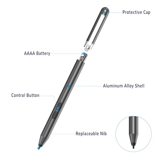 Stylus Pen for HP Omnibook X Flip Envy/Pavilion/Spectre x360 300Day Battery - color: Grey