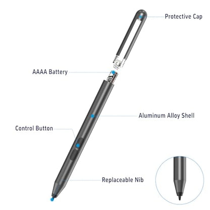 Stylus Pen for HP Omnibook X Flip Envy/Pavilion/Spectre x360 300Day Battery - color: Grey