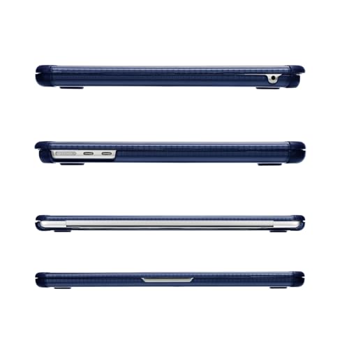 MOSISO Compatible with MacBook Air 13 inch Case M5 2026 M4 M3 M2 2025-2022 | A3449 A3240 A3113 A2681, 3 in 1 Kit Crack-Resistant Heavy Duty Protective Hard Shell Case Cover with TPU Bumper, Navy Blue - color: Navy Blue