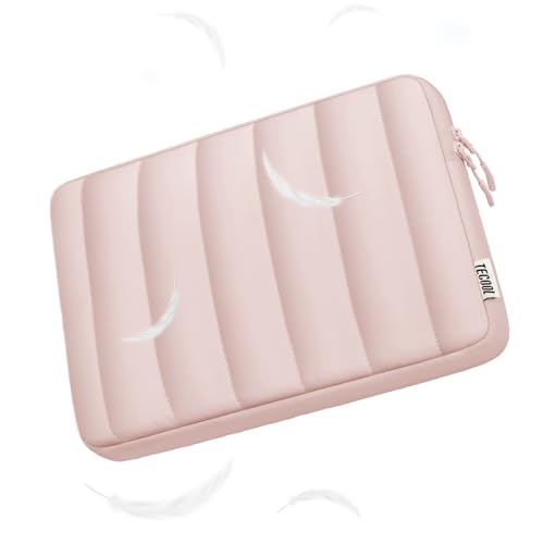 TECOOL Puffy Laptop Case 14 inch, Laptop Sleeve 14 inch for 14" Lenovo Thinkpad Ideapad HP EliteBook Pavilion Dell Chromebook, Protective Waterproof Sleeve 14 inch Computer Bag with Small Case,Pink - color: Pink, size: 14 Inch