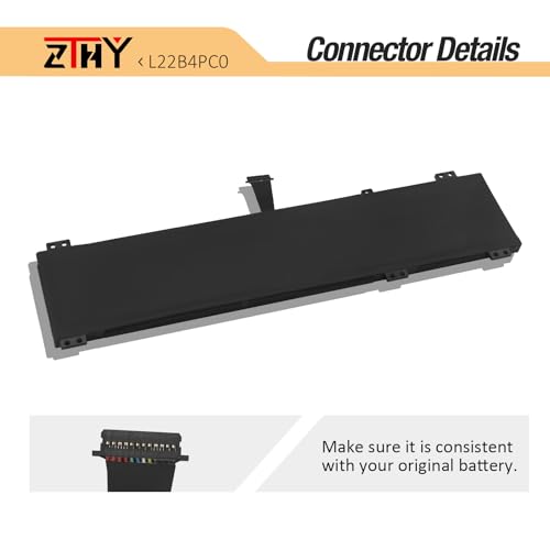 L22C4PC0 L22B4PC0 Laptop Battery Replacement for Lenovo Legion Pro 5 16ARX8 | 16IRX8 16IRX9 Legion Pro 7 16ARX8H 16IRX8 16IRX8H 16IRX9H ThinkBook 16p G4 IRH Series L22D4PC0 L22M4PC0 L22X4PC0 15.44V 80Wh - size: 12.2*3.11*0.31 inch L22B4PC0