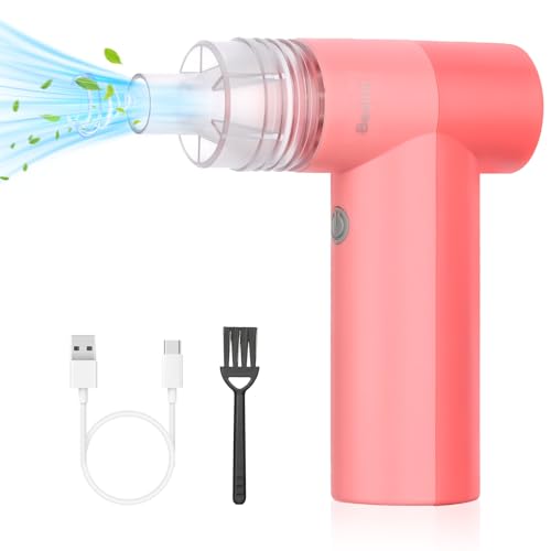 Bestrip Compressed Air Duster, 85000RPM Handheld Electric Air Duster, 4 Gears Adjustable Jet Dry Blower for Car Computer Keyboard Cleaning (Cherry Pink)