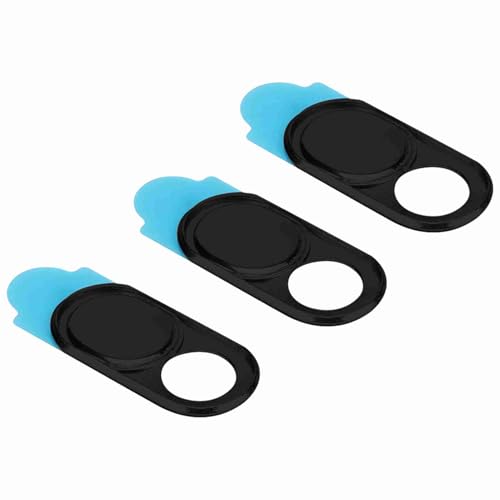 Metal 3Pcs Webcam Cover Sticker Lens Slide for Laptop Smartphone Tablet Computer Protection from Hackers Thickness 0.7mm (Black) - color: Black