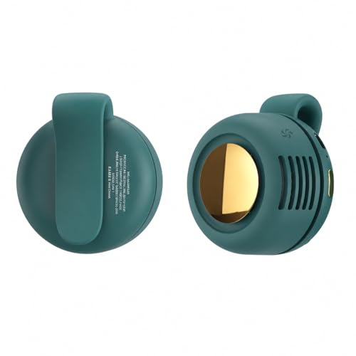 Portable Silent Mini Bladeless Fan Clip On, Small Fan Clip on for Shirt & Waist, Adjustable 3-Speed Suspended Whirlwind Fans, For Outdoor & Travel & Office, Travel Accessories (1, green) - color: Green