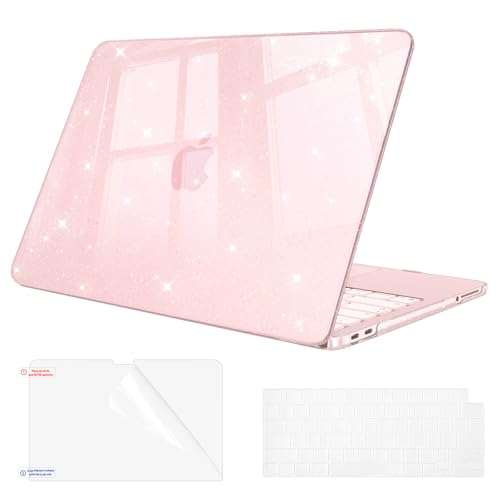 Fintie Case for MacBook Neo 13 Inch with Keyboard Skin & Screen Protector | 2026 A3404, Snap-On Design, Slim Fit, Hard Shell Cover, Glitter Clear - color: Glitter Blush