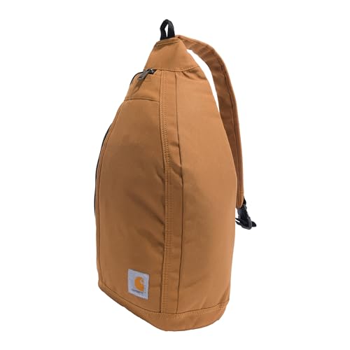 Carhartt Durable Sling Bag, Crossbody Backpack with Side Release Buckle, Tablet Sleeve and Adjustable Strap, Carhartt Brown - color: Crossbody Backpack (Carhartt Brown)