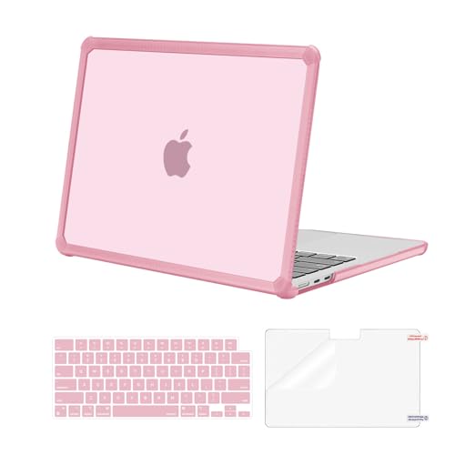 MOSISO Compatible with MacBook Air 13 inch Case M5 2026 M4 M3 M2 2025-2022 | A3449 A3240 A3113 A2681, 3 in 1 Kit Crack-Resistant Heavy Duty Protective Hard Shell Case Cover with TPU Bumper, Chalk Pink - color: Chalk Pink