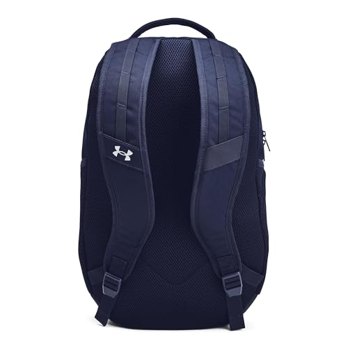 Under Armour Unisex-Adult Hustle 6.0 Backpack, (411) Midnight Navy/Midnight Navy/Metallic Silver, One Size Fits Most - color: (411) Midnight Navy / Midnight Navy / Metallic Silver, size: One Size