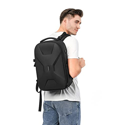 MOSISO Laptop Sleeve 15.6 inch, Geometric EVA Computer Bag Carrying Case | Handle Compatible with MacBook Pro 16, HP, Dell, Lenovo, Asus Notebook&35L Laptop Backpack with USB Charging Port, Black