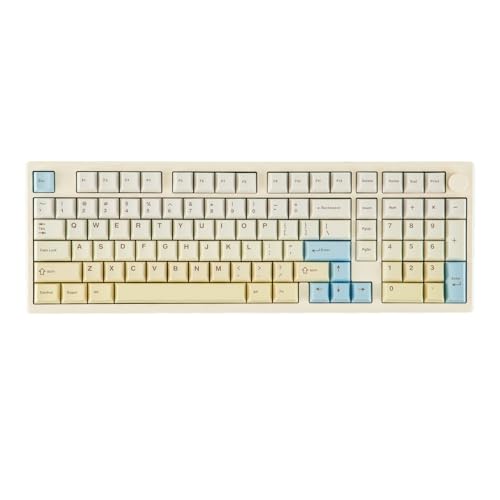 EPOMAKER Galaxy100 Lite QMK/VIA Gaming Keyboard with 8000mAh Battery | 1800 Aluminum Mechanical Keyboard with Numpad, USB-C/BT/2.4Ghz, Hot-Swap, Creamy Sound (Creamy White, Wisteria Linear Switch) - color: Creamy White, size: Wisteria Linear Switch