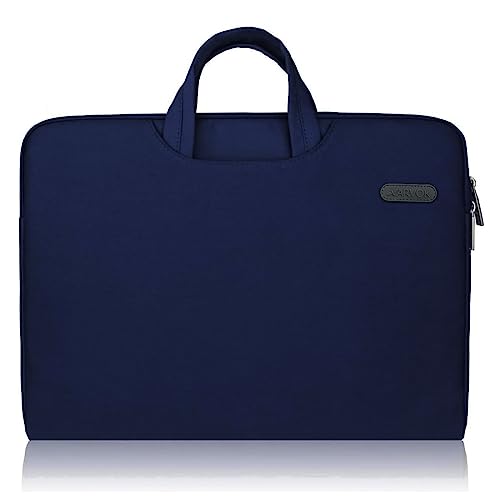 Arvok 17 17.3 Inch Water-Resistant Canvas Fabric Laptop Sleeve with Handle&Zipper Pocket/Notebook Computer Case/Ultrabook Carrying Bag for HP/Dell/A sus/Acer/Samsung, Black - color: Dark Blue, size: 17 inch