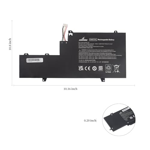OM03XL OMO3XL 863280-855 Battery for HP EliteBook x360 1030 G2 | New Laptop Battery for 863167-171 863167-1B1 HSTNN-IB70 HSTNN-IB7O HSTNN-1B70 HSN-I04C OMO3XL 0MO3XL OM03057XL - size: 11.77*5.63*1.26 inch OM03XL