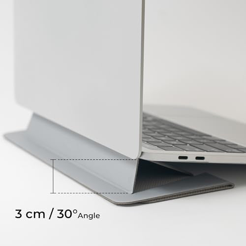 Laptop Stand for Desk, Office, Ergonomic Notebook Stand, Foldable & Portable Travel FlatStand, Lightweight, Anti-Slip, Compatible with MacBook Air, Pro, and Up to 15.4" Laptops (Café Creme) - color: Café Creme