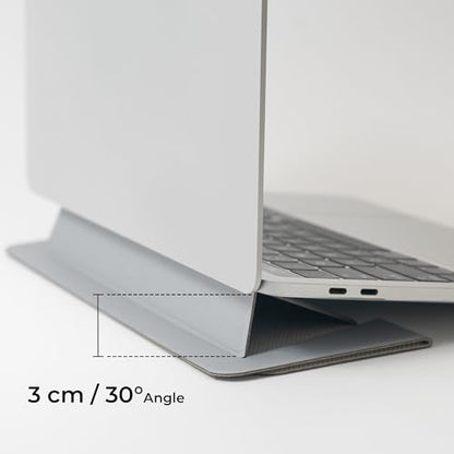 Laptop Stand for Desk, Office, Ergonomic Notebook Stand, Foldable & Portable Travel FlatStand, Lightweight, Anti-Slip, Compatible with MacBook Air, Pro, and Up to 15.4" Laptops (Dusky Rose) - color: Dusky Rose