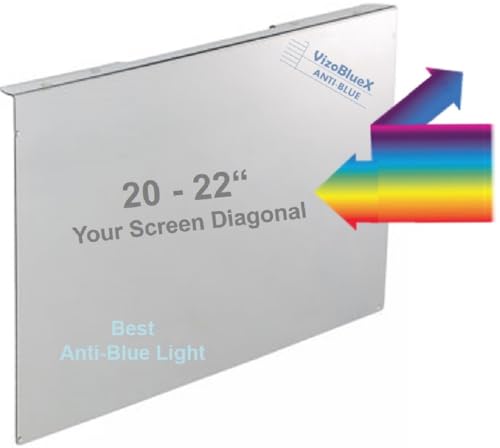 VizoBlueX 20 -21-21.5 -22 inch Anti-Blue Light Filter for Computer Monitor. Blue Light Screen Protector Blocking Panel 19.5“x 12.1” for LCD TV PC Mac iMac - size: 21 - 22 inch