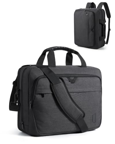 BAGSMART 3 In 1 Laptop Bag for Men Expandable Computer Bag 17.3 Inch, Black | Messenger Bag Briefcase Work Bag Business Travel Office - color: Black-【3-in-1】