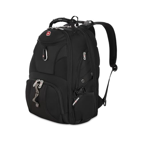 SWISSGEAR 1900 ScanSmart Laptop Backpack, Fits Most 17-Inch Laptops, TSA-Friendly Lay-Flat Design, RFID Protection, and Tablet Pocket, Black, 31L, 18.5-Inch - color: Black