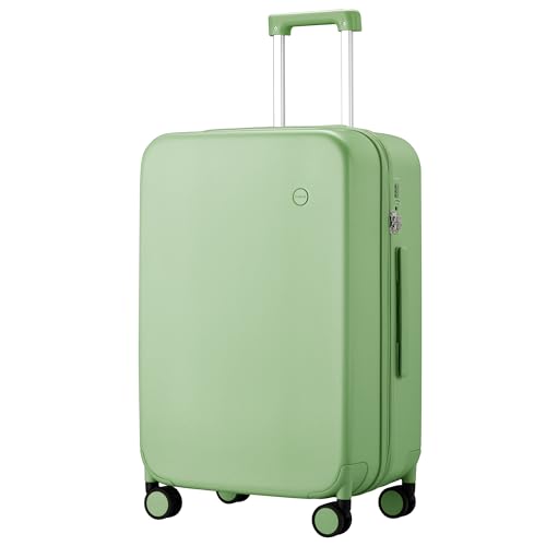 mixi Luggage Suitcases with Spinner Wheels, Hardside Rolling Suitcase PC with TSA Lock Travel Case 24in Checked in, Fine Grid Avocado Green - color: Fine Grid Avocado Green, size: 24in Checked in