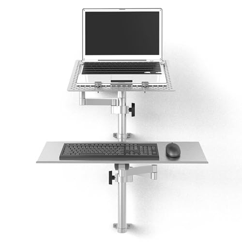 Laptop Wall Mount, Full Motion Adjustable Laptop Extended Arm, Adjustable Height/Angle, Aluminum Alloy Vented Cooling Tray, Holds 8kg, Fits 10 to 15.6 Inch Screen (B) - color: B