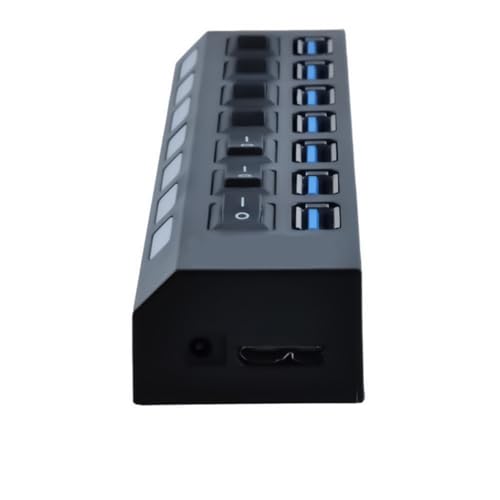 USB Hubs 7 Port USB Hubs Expander USB3.0 2.0 Data Port Adapter Individual Switches Splitter for Laptop Extender
