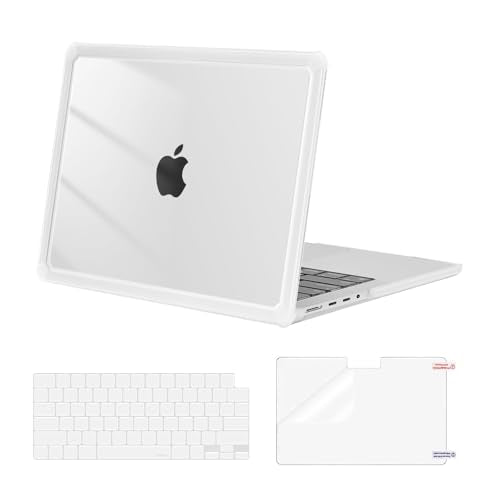 MOSISO Compatible with MacBook Pro 14 inch Case M5 M4 M3 M2 M1 2026-2021 | 3 in 1 Kit Anti-Crack Hard Shell with TPU Bumper, A3427 A3426 A3434 A3112 A3185 A3401 A2918 A2992 A2779 A2442, Crystal Clear - color: Crystal Clear