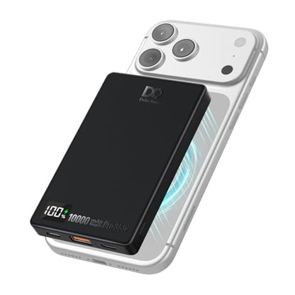 PD 35W Magnetic Wireless Power Bank 10000mAh Fast Charging Portable Charger | Slim Battery Pack Compatible with iPhone 17 16 15 14 13 12, Samsung Galaxy S26 S25 S24 Ultra & Android Cell Phones - color: Black