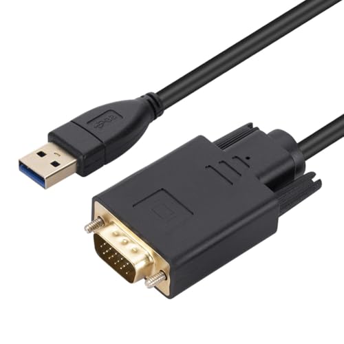 1.8m USB 3.0 to VGA Male Cable Converter Adapter 1080P USB3.0 Male to VGA Male for Laptop UHD External Video Projector