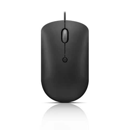 Lenovo 400 USB-C Compact Wired Mouse – Pocket Friendly Portable Mouse for Notebook or Large Computer Monitor, Black - color: Black