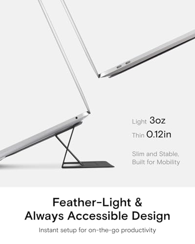 MOFT Invisible Slim Laptop Stand, Adhesive And Reusable, Adjustable Perfect Viewing Angles, Compatible with Laptops Up to 15.6", Grey - color: Grey, size: 11.6"-16" Laptops-adhesive